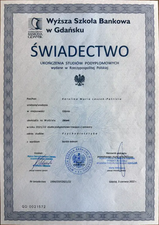swiadectwo-karolina-patricio-dietetyk-psychodietetyk